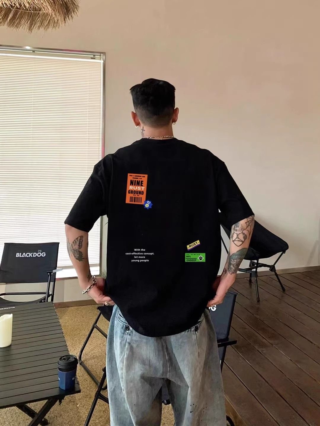 美式潮流 hiphop風 圓領TEE 純棉親膚 重磅260G 寬鬆版型