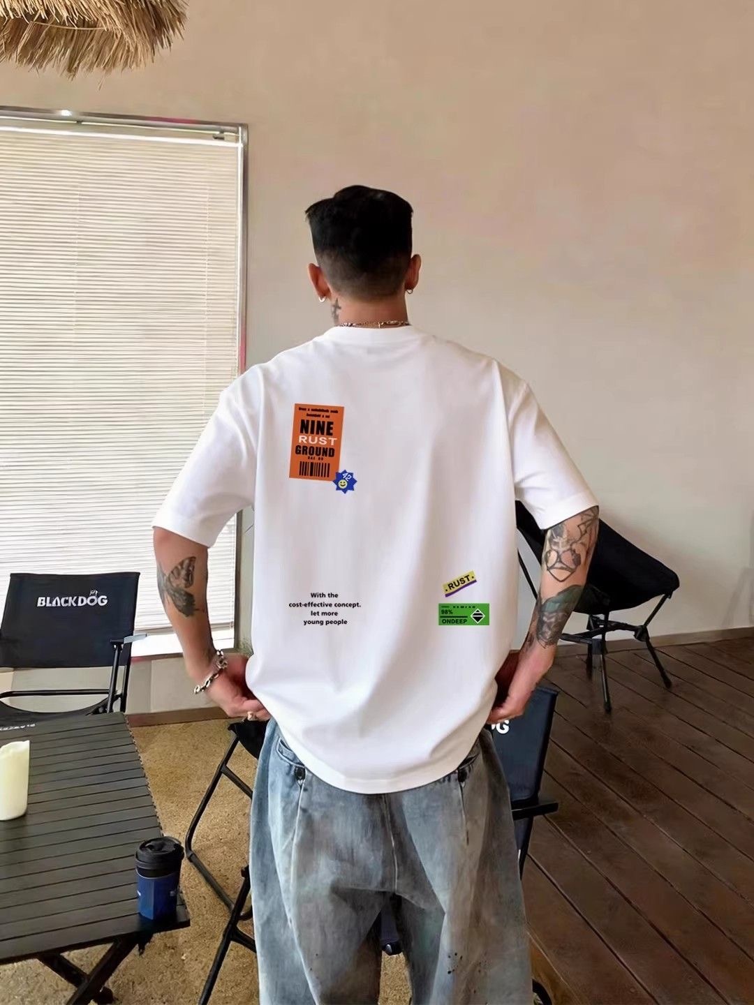 美式潮流 hiphop風 圓領TEE 純棉親膚 重磅260G 寬鬆版型