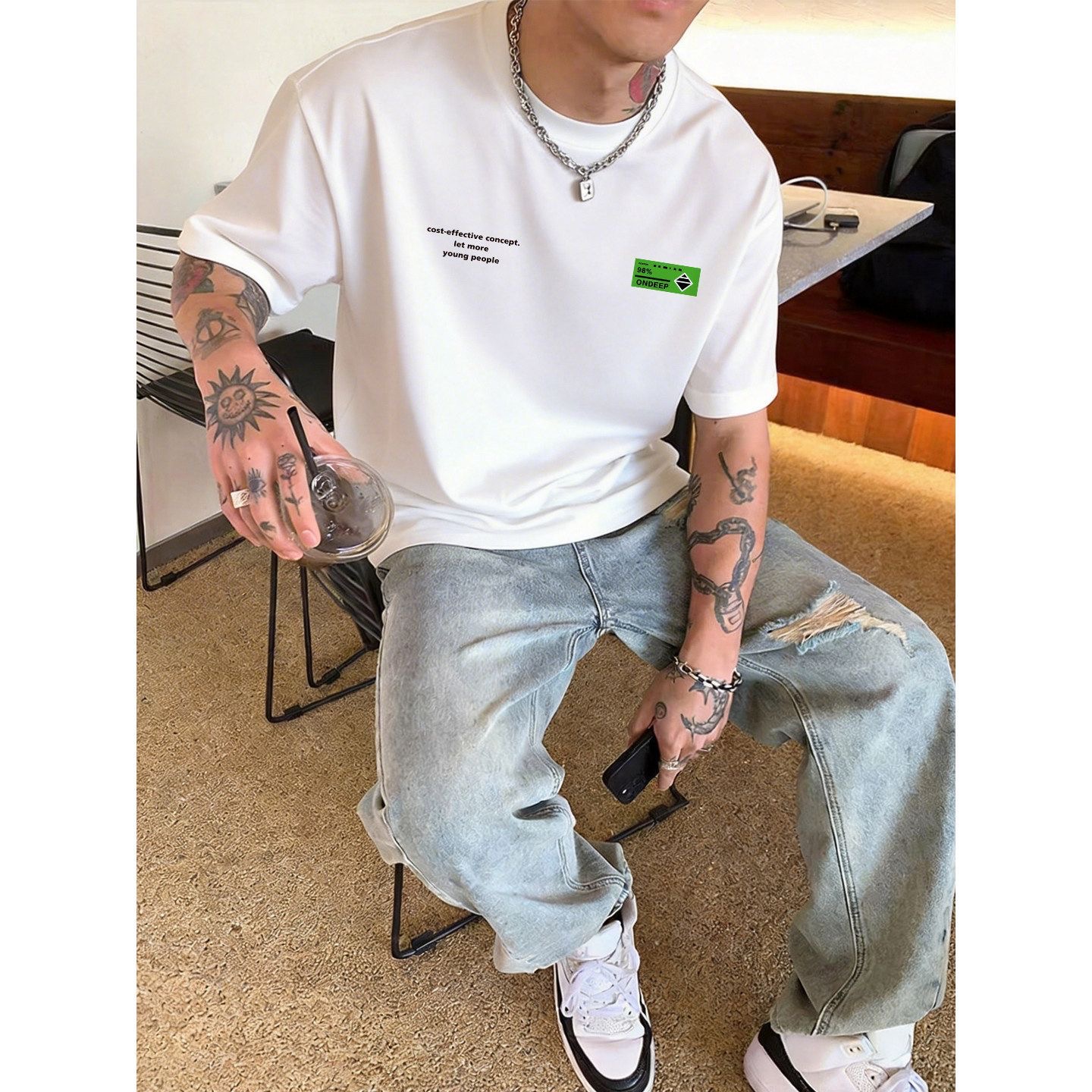 美式潮流 hiphop風 圓領TEE 純棉親膚 重磅260G 寬鬆版型