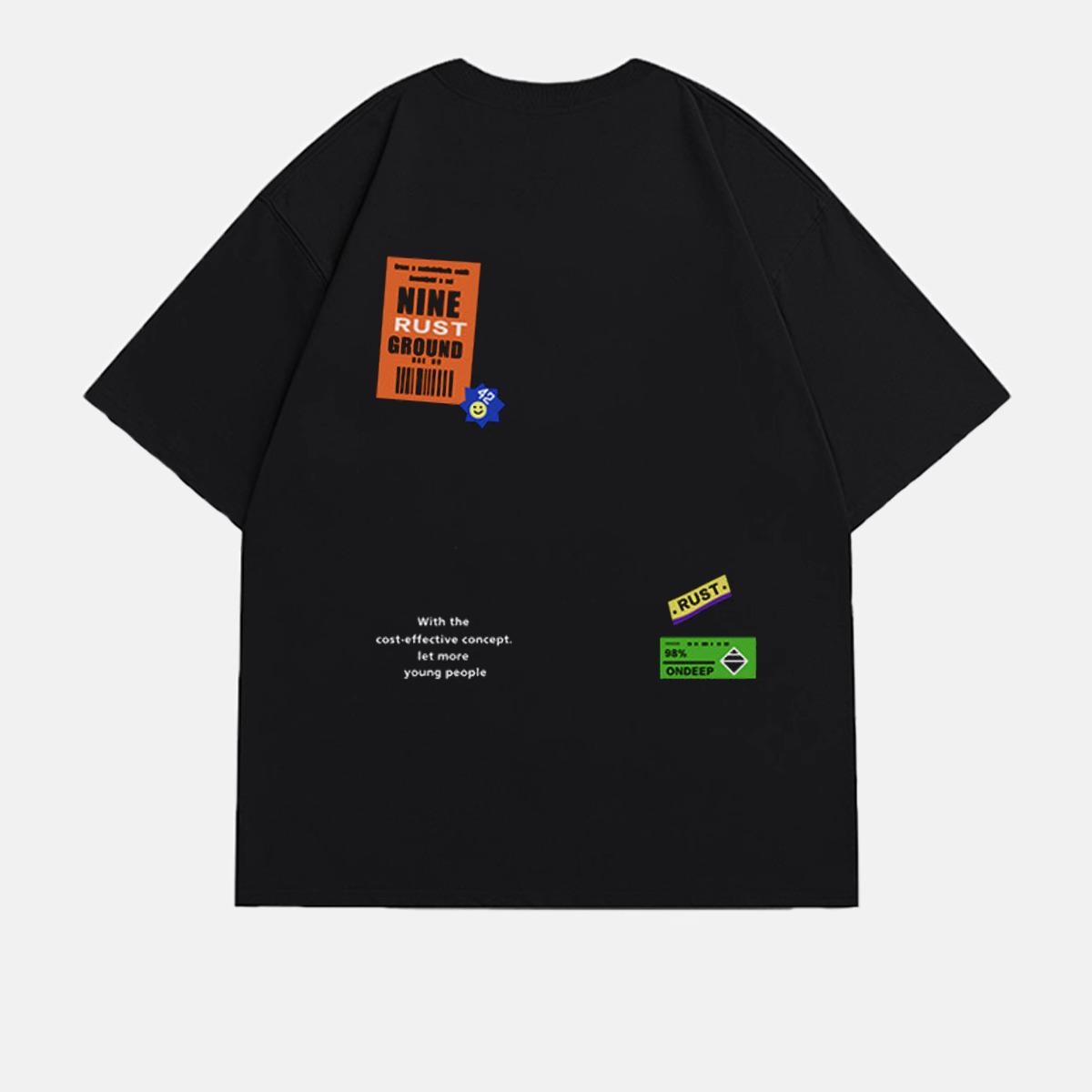 美式潮流 hiphop風 圓領TEE 純棉親膚 重磅260G 寬鬆版型