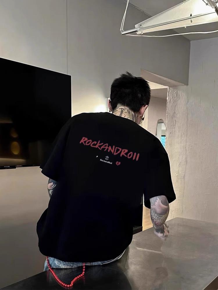 美式潮流「RR」圓領TEE 純棉親膚 重磅260G 寬鬆版型