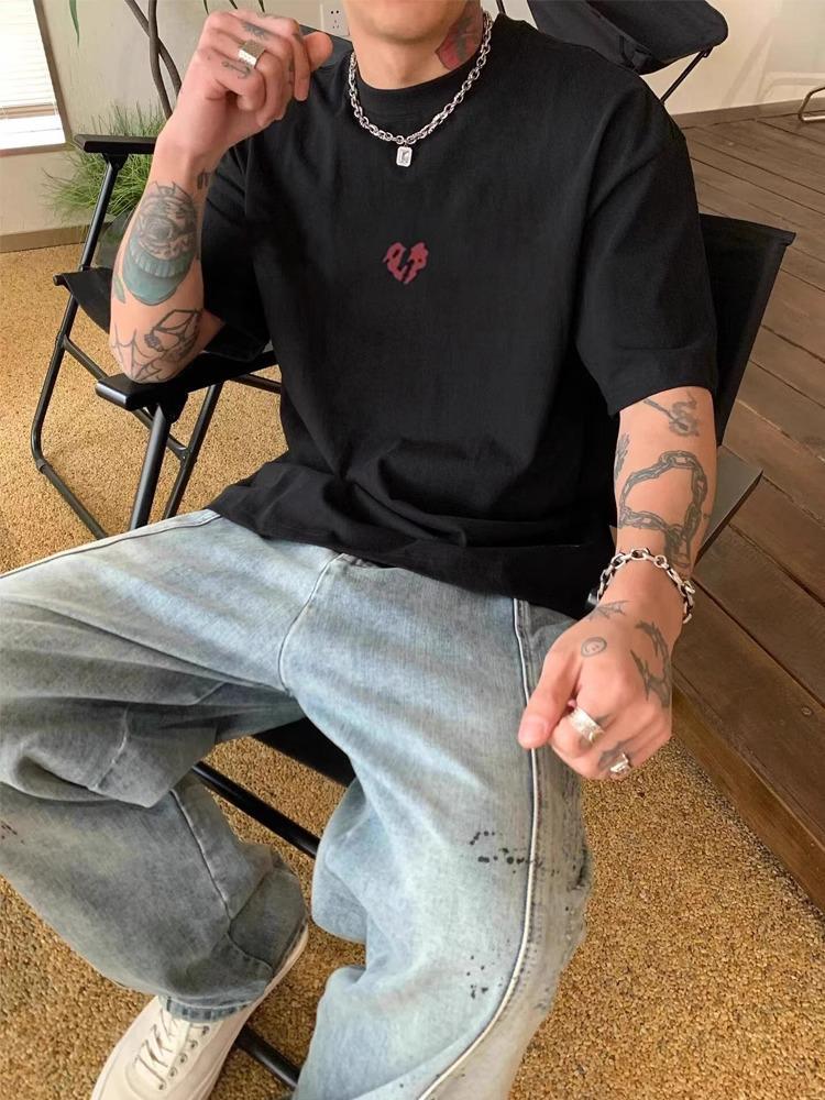 美式潮流「RR」圓領TEE 純棉親膚 重磅260G 寬鬆版型