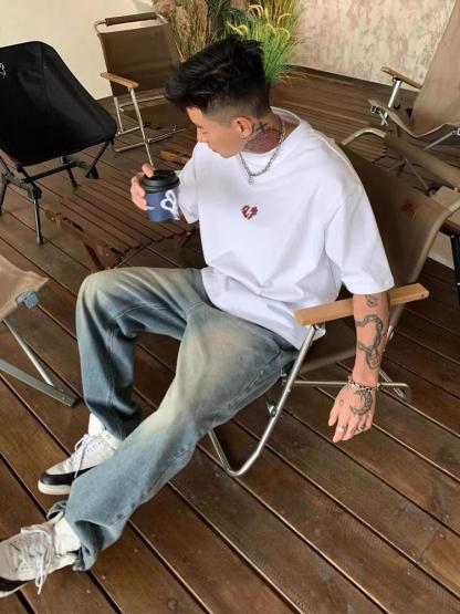 美式潮流「RR」圓領TEE 純棉親膚 重磅260G 寬鬆版型