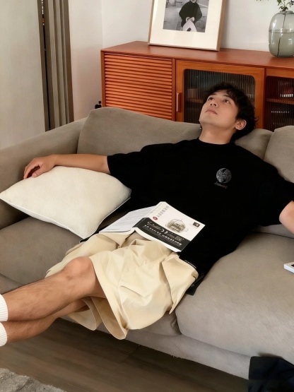 美式潮流「黑色星球」圓領TEE 純棉親膚 重磅260G 寬鬆版型