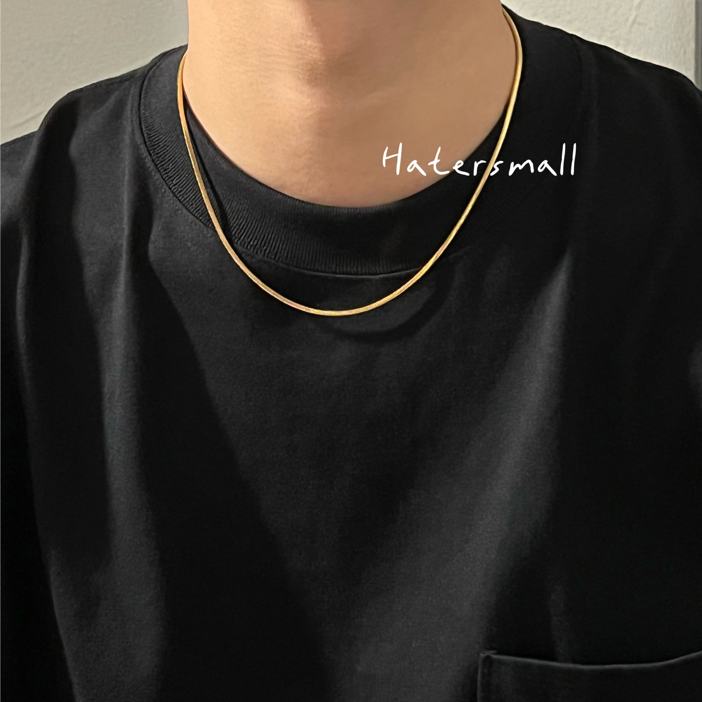 AG 鈦鋼項鍊 男士方形素鏈 簡約高級百搭 寬2MM