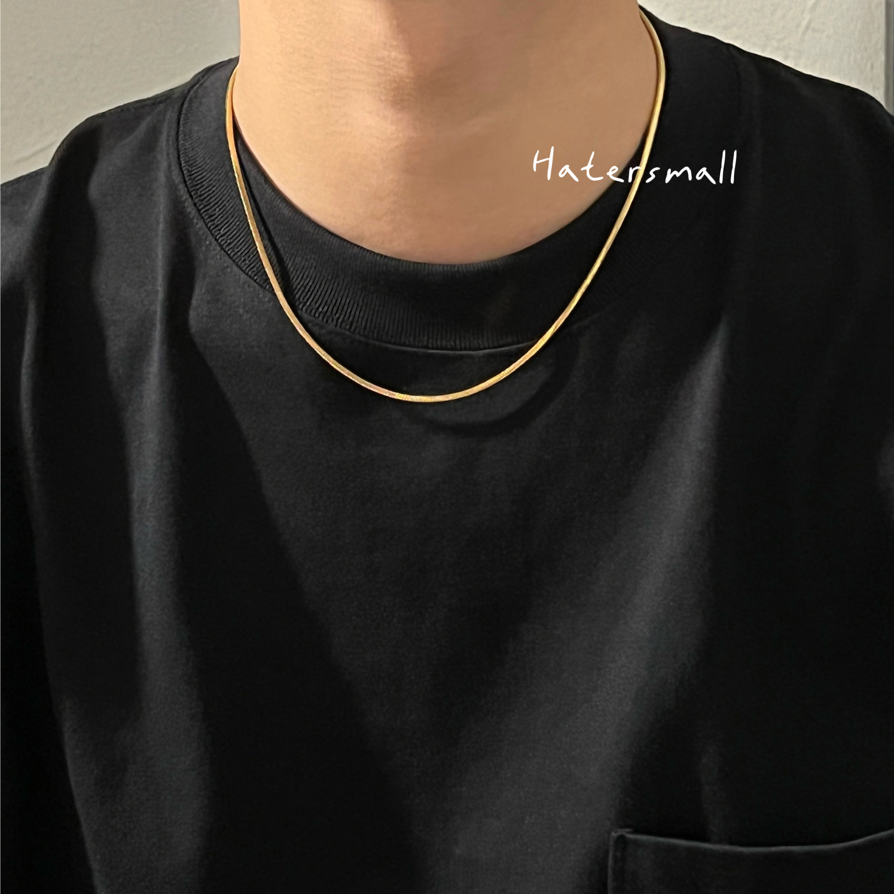 AG 鈦鋼項鍊 男士方形素鏈 簡約高級百搭 寬2MM