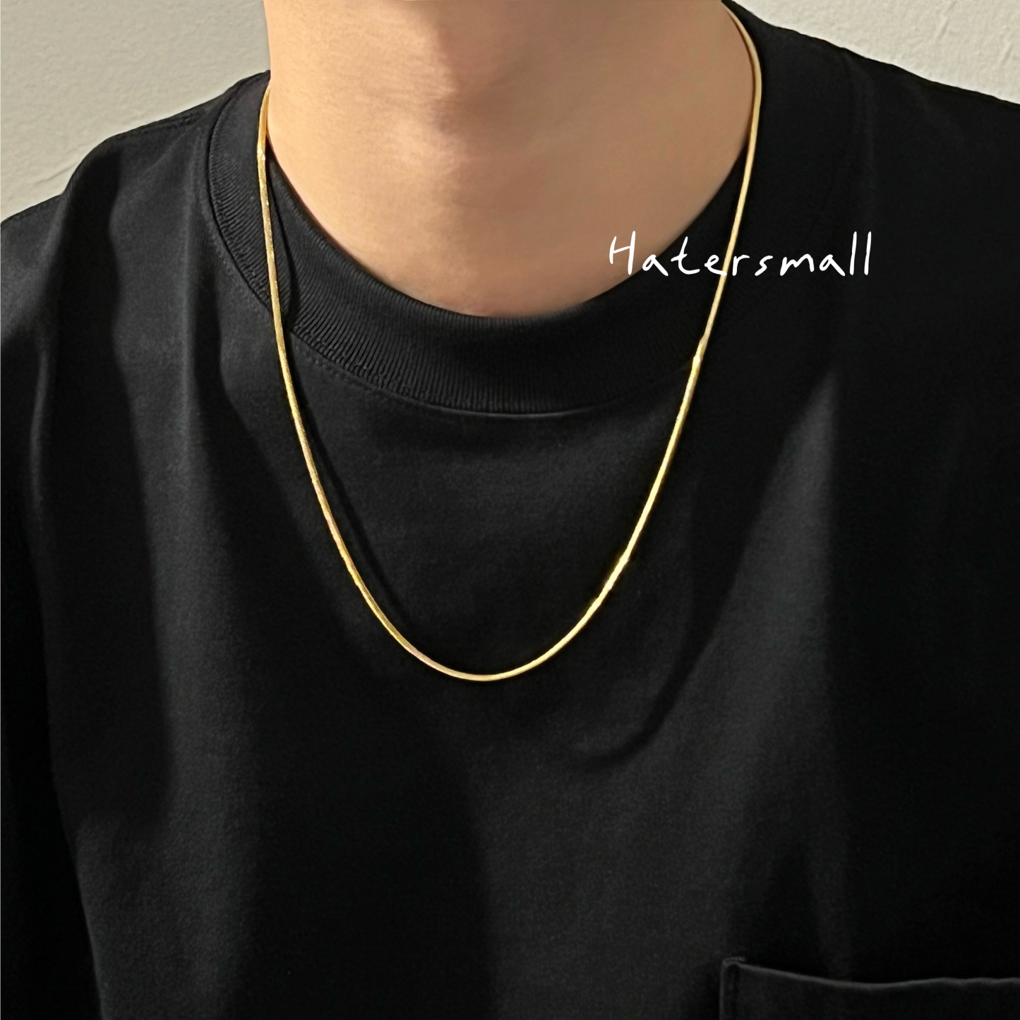 AG 鈦鋼項鍊 男士方形素鏈 簡約高級百搭 寬2MM