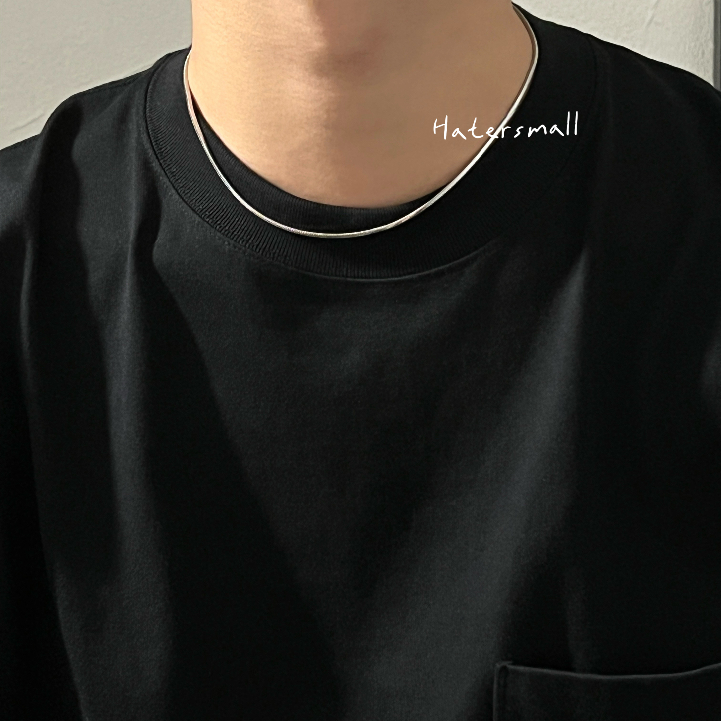 AG 鈦鋼項鍊 男士方形素鏈 簡約高級百搭 寬2MM