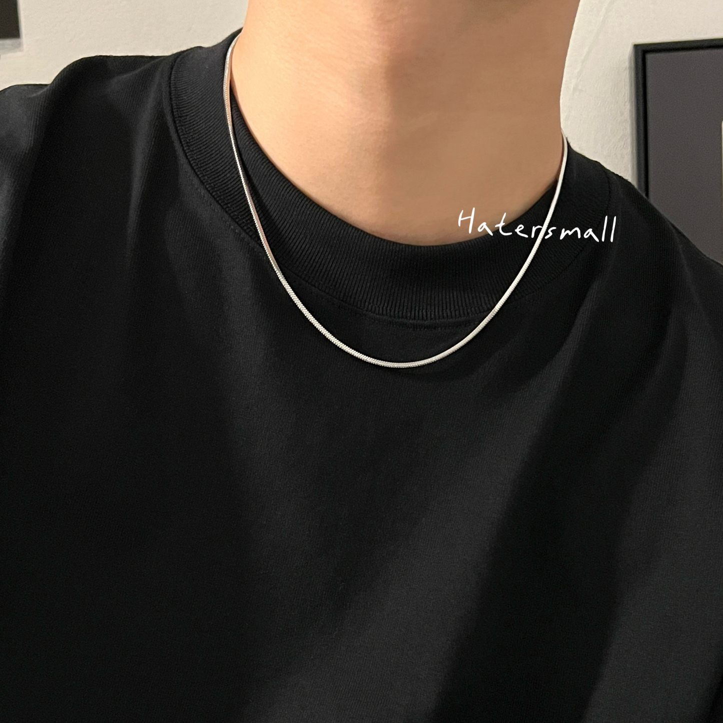 AG 鈦鋼項鍊 男士方形素鏈 簡約高級百搭 寬2MM