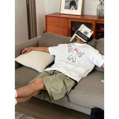 美式潮流「WORK OUT」圓領TEE 純棉親膚 重磅260G 寬鬆版型