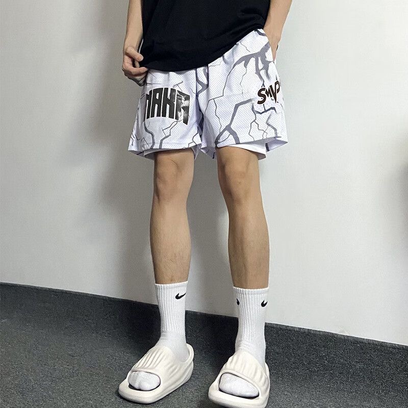 NAKA 美式運動短褲 四分褲「閃亮人生」 速乾透氣 涼感寬鬆