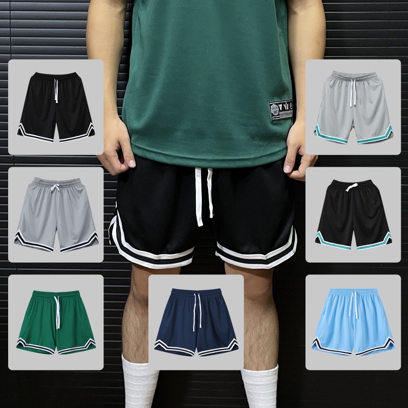 BKL 美式運動短褲 四分褲簡約 雙紋 速乾透氣 網眼面料｜3件899