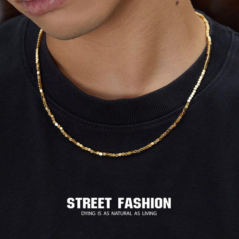 HT 「八方來財」碎銀 鈦鋼項鍊 真空電鍍金 高品質