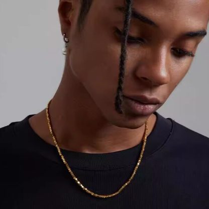 HT 「八方來財」碎銀 鈦鋼項鍊 真空電鍍金 高品質