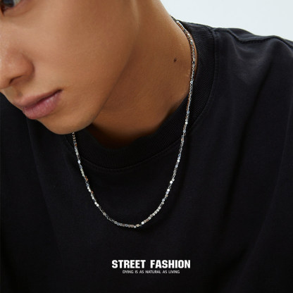 HT 「八方來財」碎銀 鈦鋼項鍊 真空電鍍金 高品質