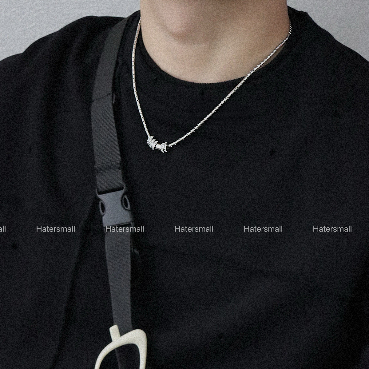 HT男士鋯石項鍊 圓環吊墜 重磅質感 ｜潮男穿搭必備