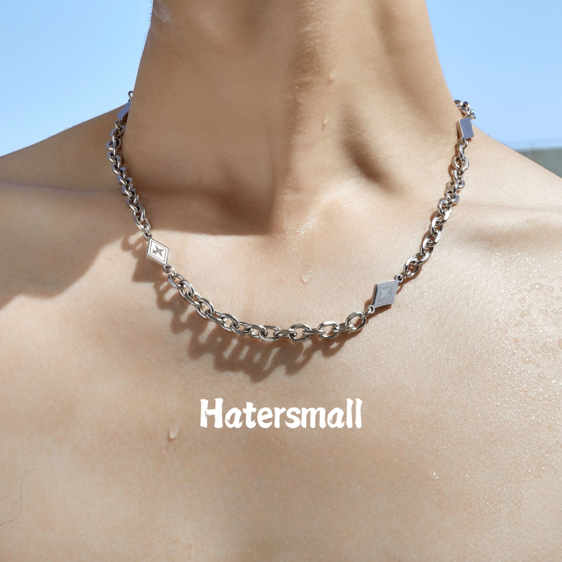 JW 星光菱形項鍊｜男士項鍊 鈦鋼材質 寬7mm 長55公分