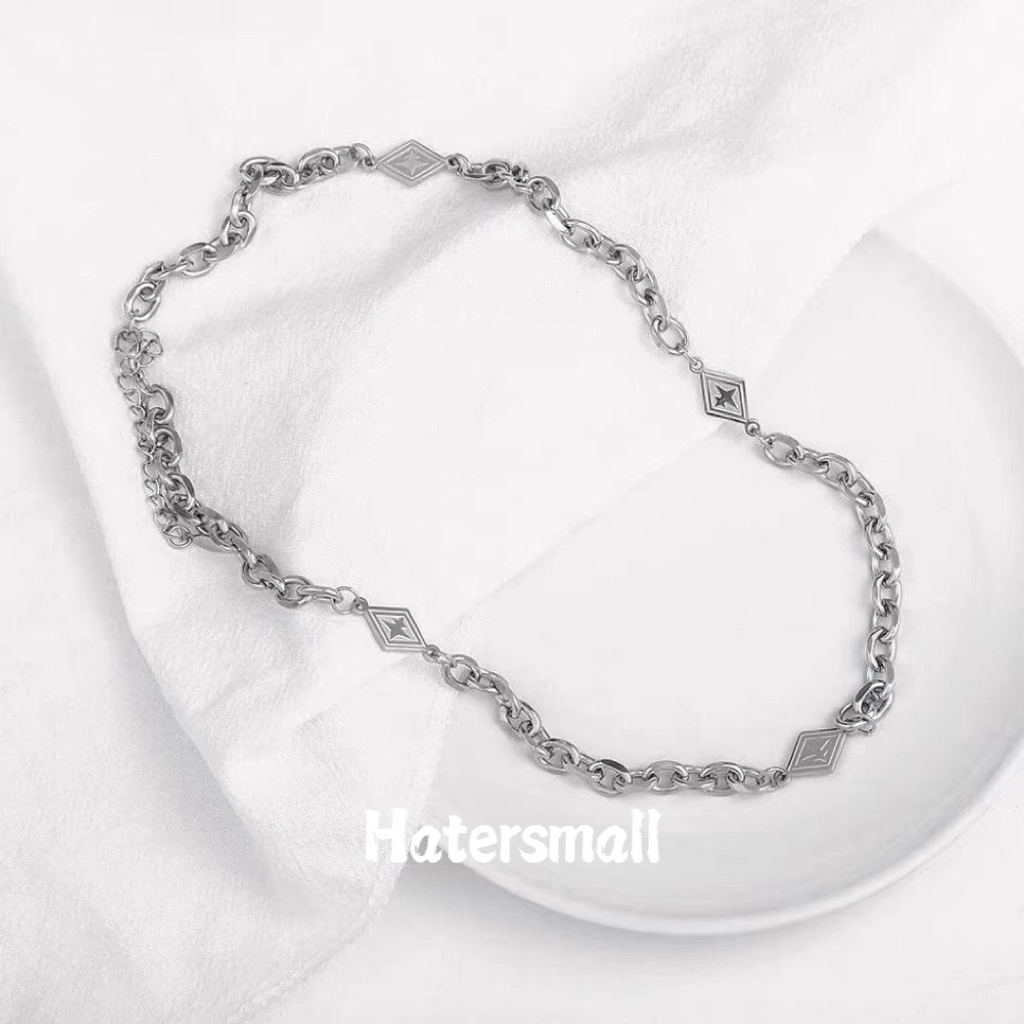 JW 星光菱形項鍊｜男士項鍊 鈦鋼材質 寬7mm 長55公分