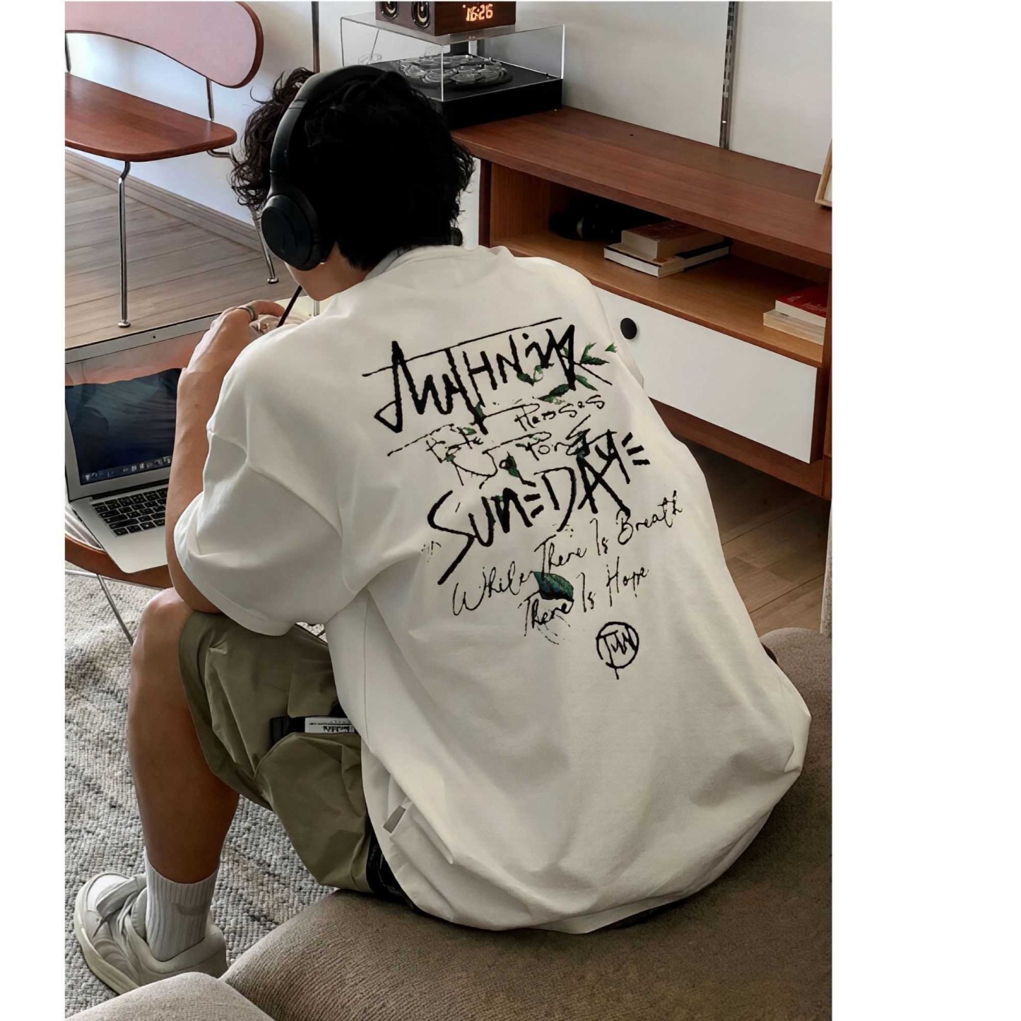 美式潮流「SUNDAY」圓領TEE 純棉親膚 重磅280G 寬鬆版型