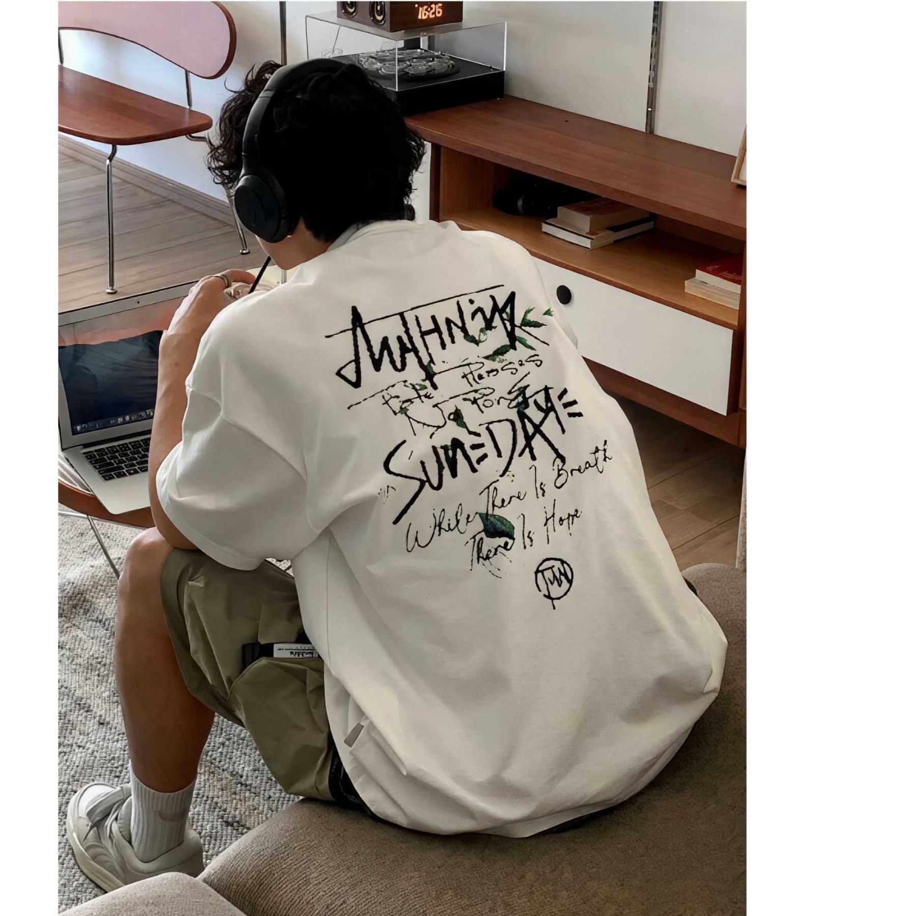 美式潮流「SUNDAY」圓領TEE 純棉親膚 重磅280G 寬鬆版型