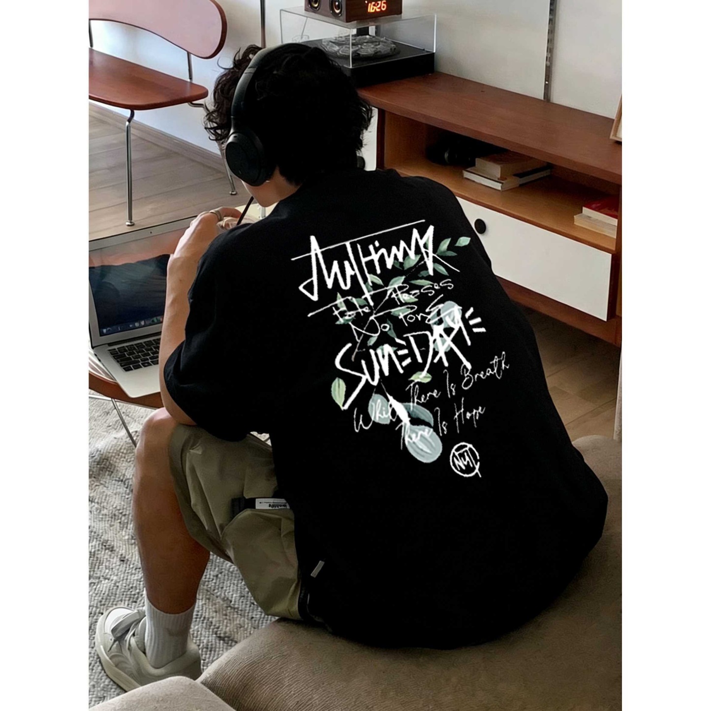 美式潮流「SUNDAY」圓領TEE 純棉親膚 重磅280G 寬鬆版型