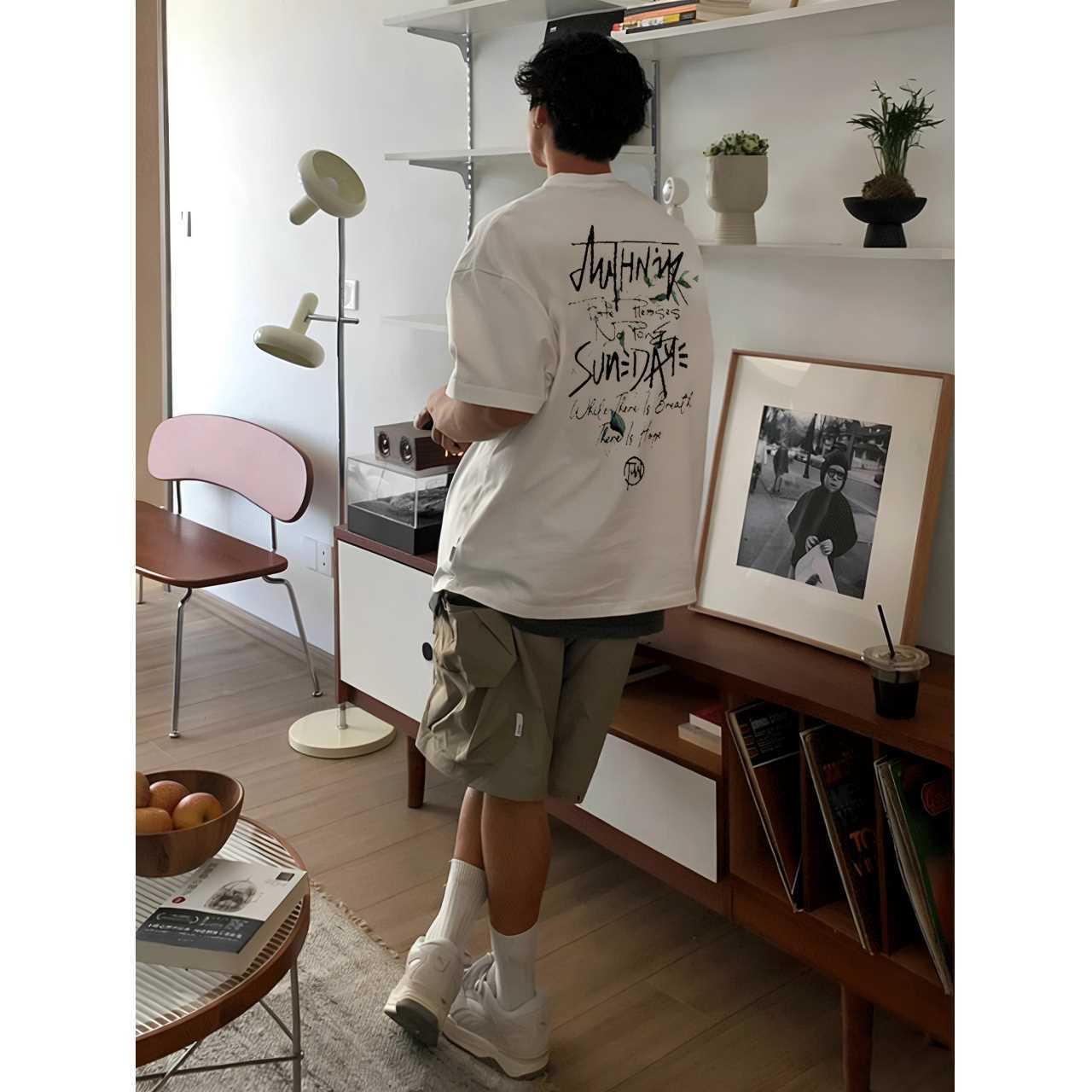 美式潮流「SUNDAY」圓領TEE 純棉親膚 重磅280G 寬鬆版型