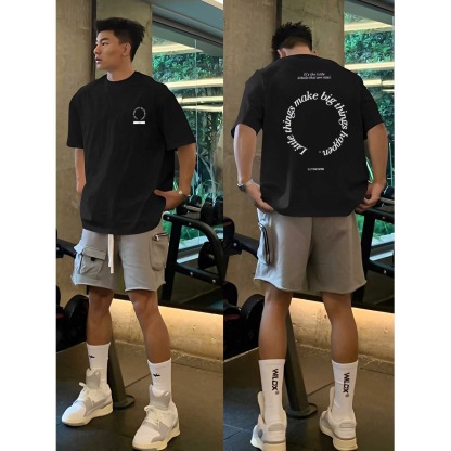 美式潮流「好事發生」圓領TEE 純棉親膚 重磅280G 寬鬆版型