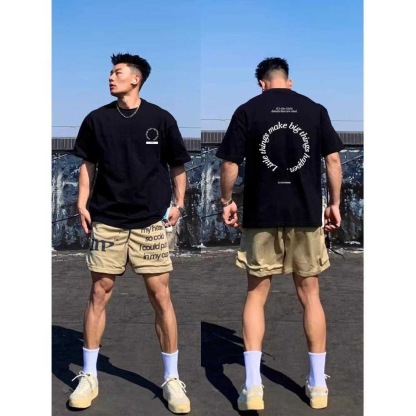 美式潮流「好事發生」圓領TEE 純棉親膚 重磅280G 寬鬆版型