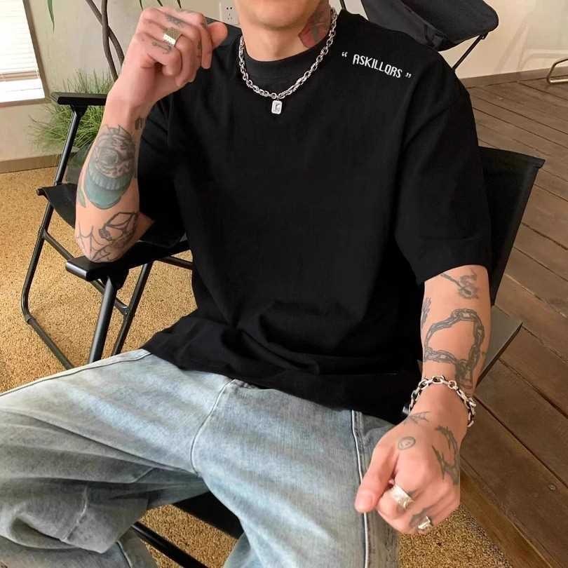 美式潮流「ASK」圓領TEE 純棉親膚 重磅260G 寬鬆版型