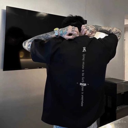 美式潮流「ASK」圓領TEE 純棉親膚 重磅260G 寬鬆版型