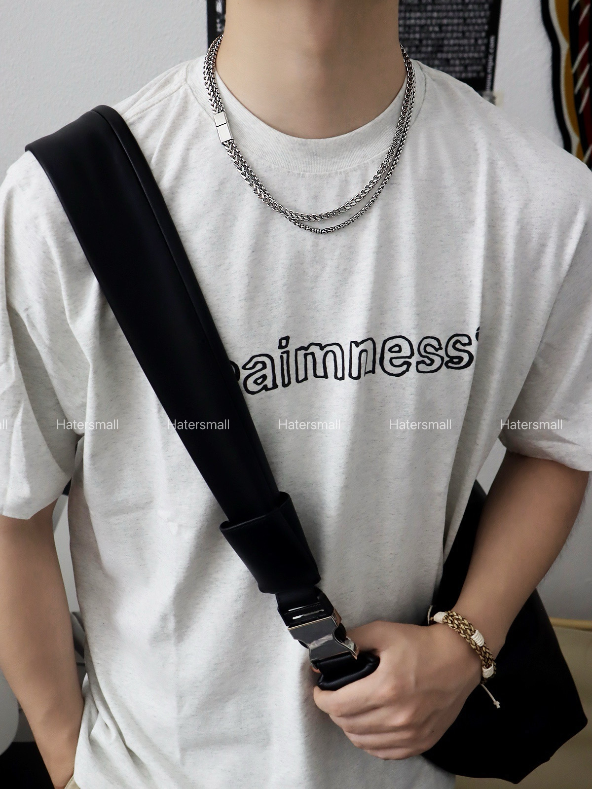 HT雙層磁吸方釦項鍊 街頭風 重磅質感｜小眾設計感 55公分