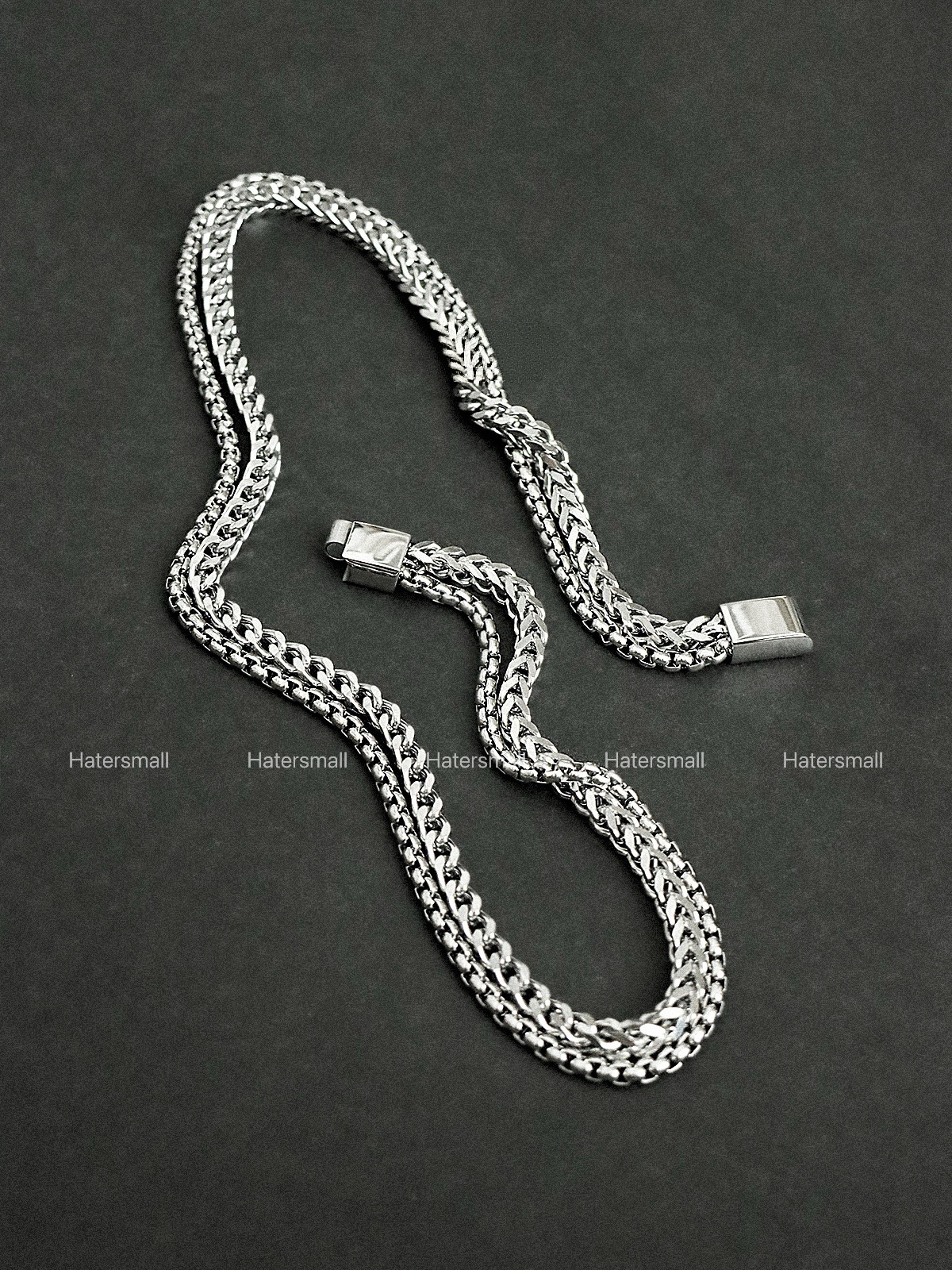 HT雙層磁吸方釦項鍊 街頭風 重磅質感｜小眾設計感 55公分