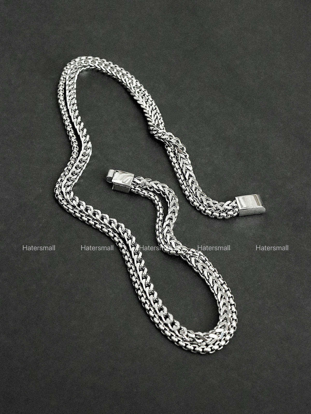 HT雙層磁吸方釦項鍊 街頭風 重磅質感｜小眾設計感 55公分