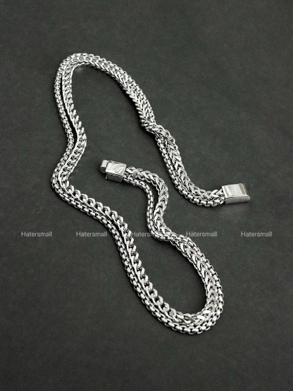 HT雙層磁吸方釦項鍊 街頭風 重磅質感｜小眾設計感 55公分