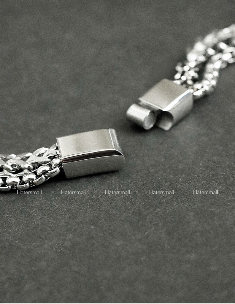 HT雙層磁吸方釦項鍊 街頭風 重磅質感｜小眾設計感 55公分