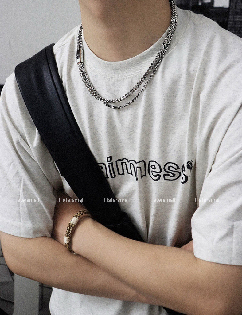 HT雙層磁吸方釦項鍊 街頭風 重磅質感｜小眾設計感 55公分