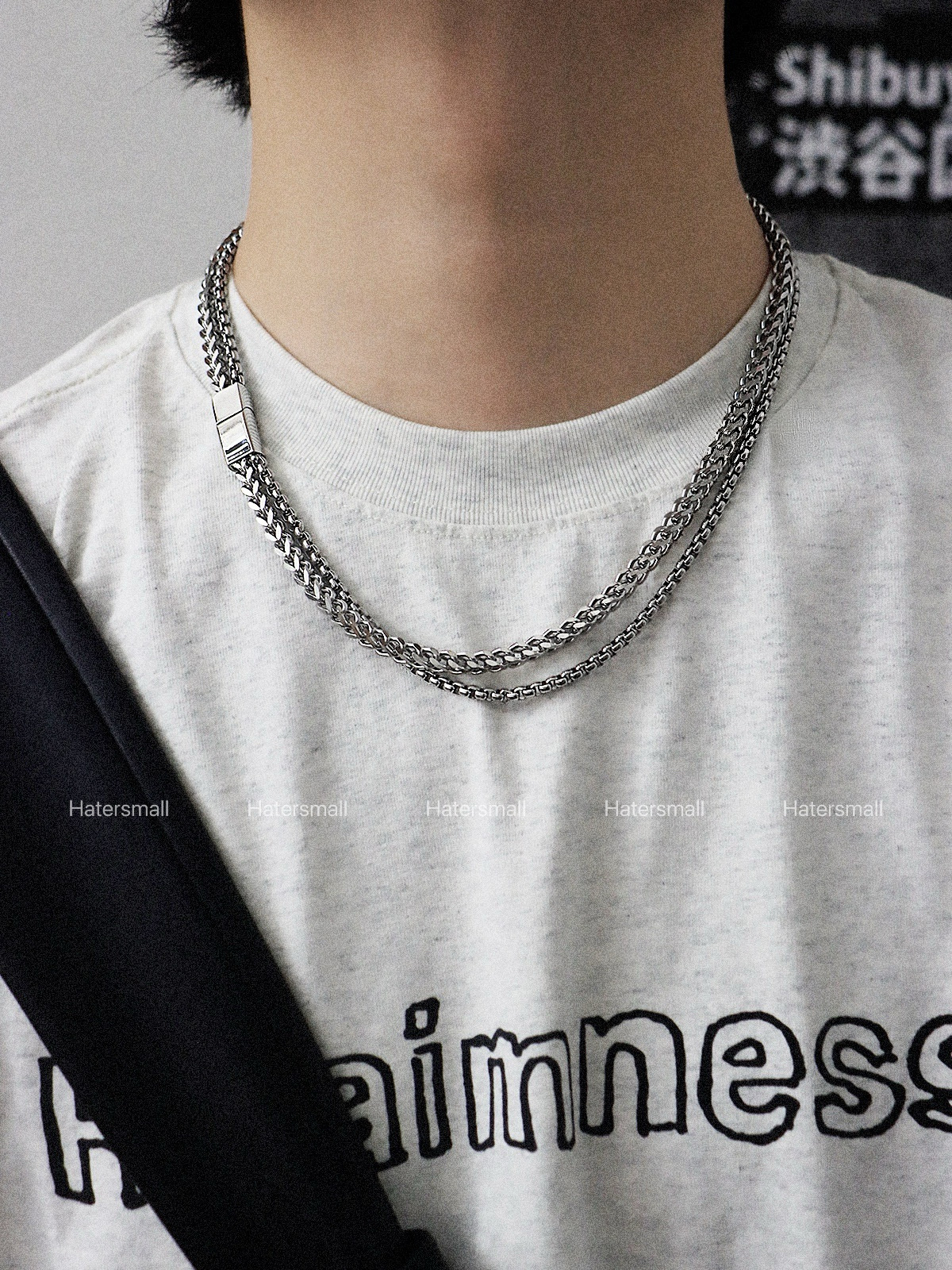 HT雙層磁吸方釦項鍊 街頭風 重磅質感｜小眾設計感 55公分