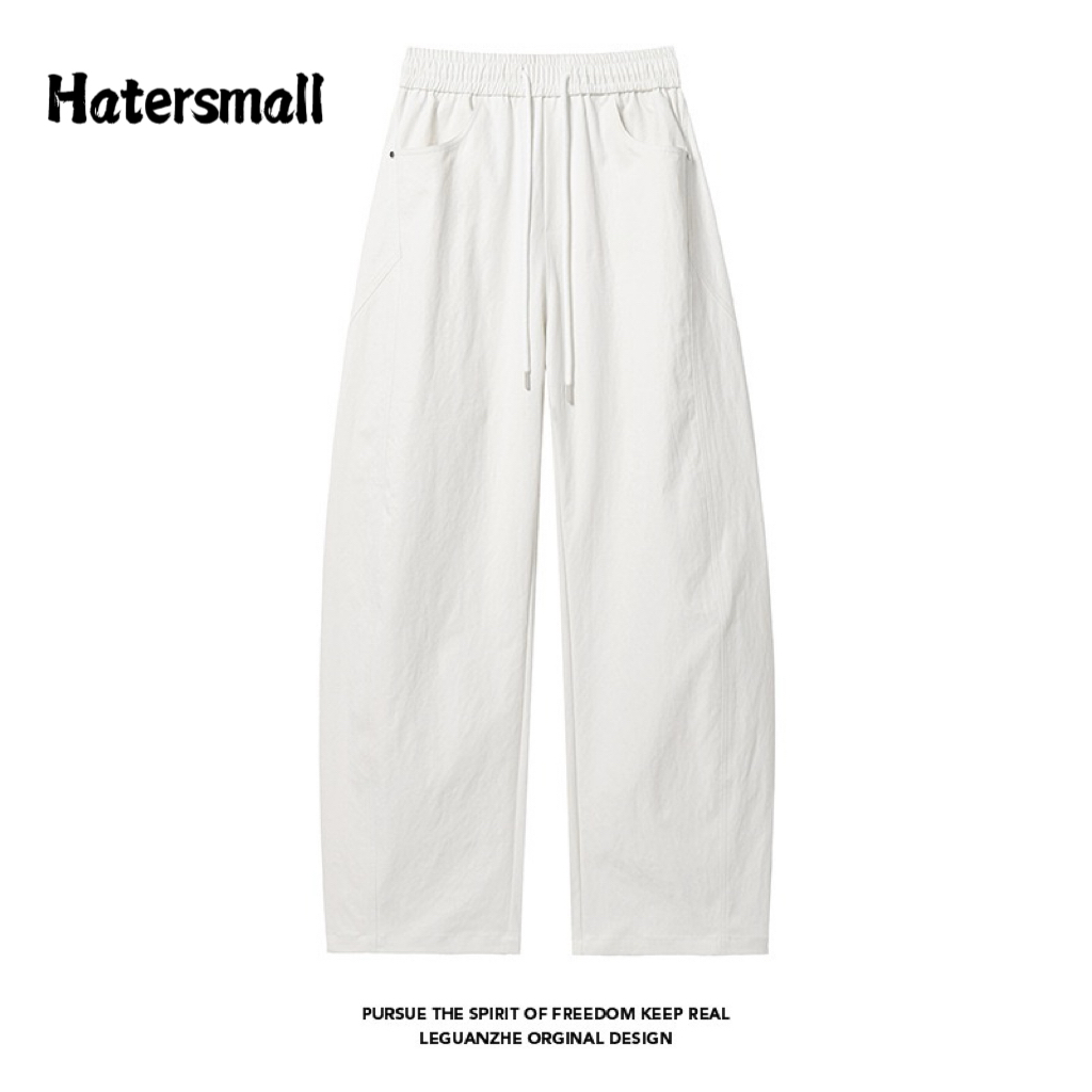 HT 日系復古彎刀褲 寬鬆直筒 鬆緊腰帶 休閒百搭｜多口袋