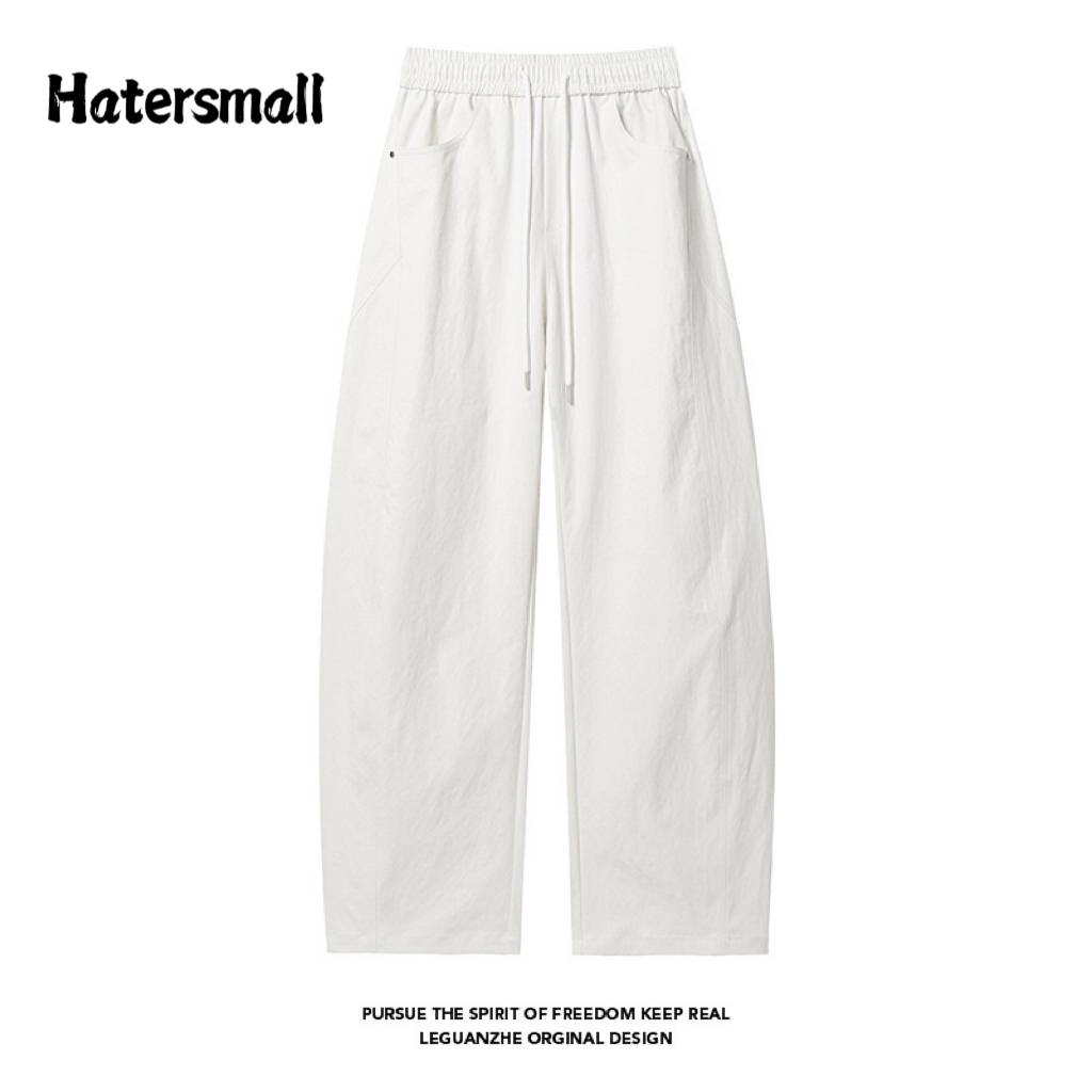 HT 日系復古彎刀褲 寬鬆直筒 鬆緊腰帶 休閒百搭｜多口袋