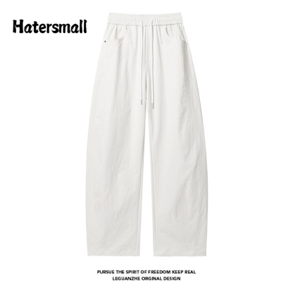 HT 日系復古彎刀褲 寬鬆直筒 鬆緊腰帶 休閒百搭｜多口袋
