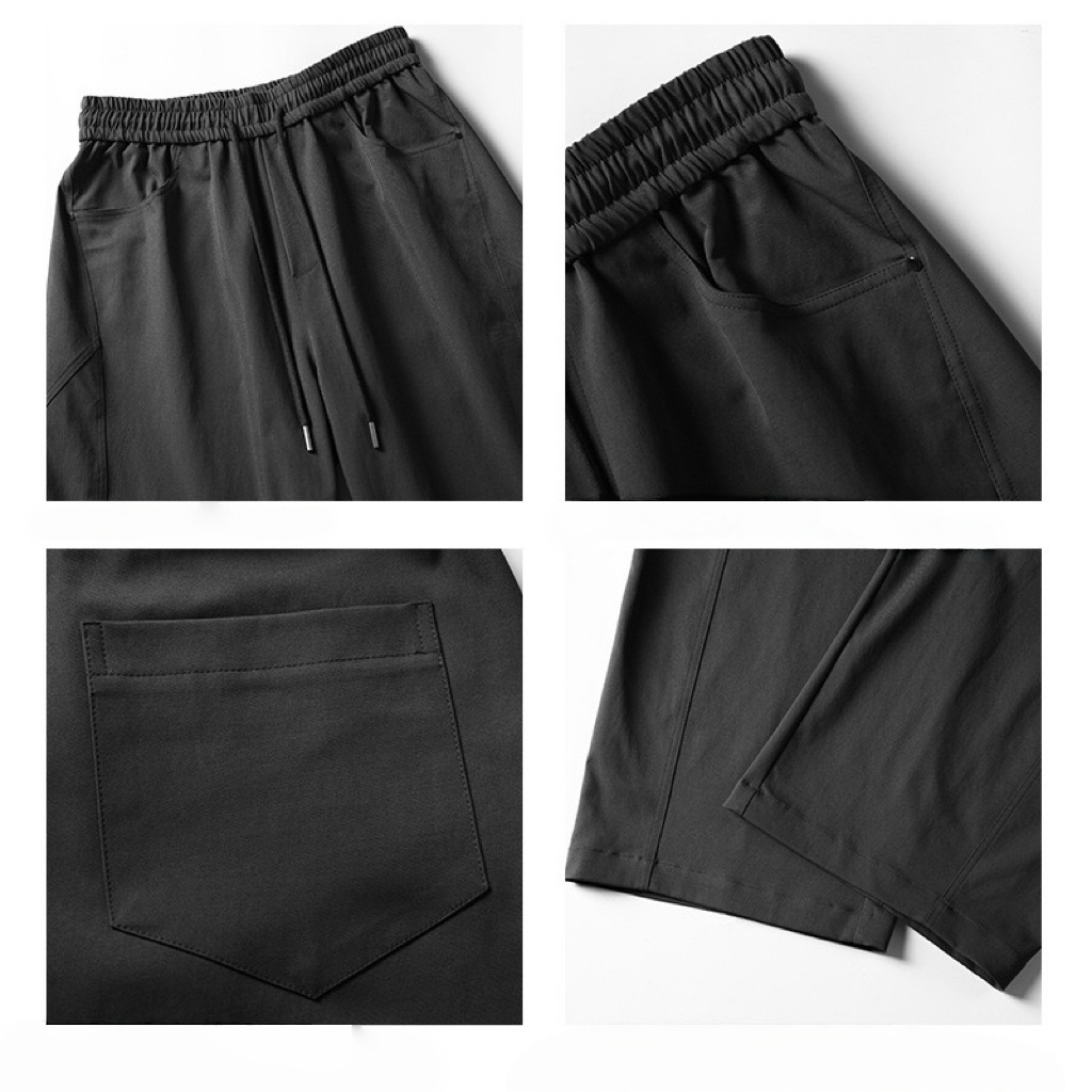 HT 日系復古彎刀褲 寬鬆直筒 鬆緊腰帶 休閒百搭｜多口袋