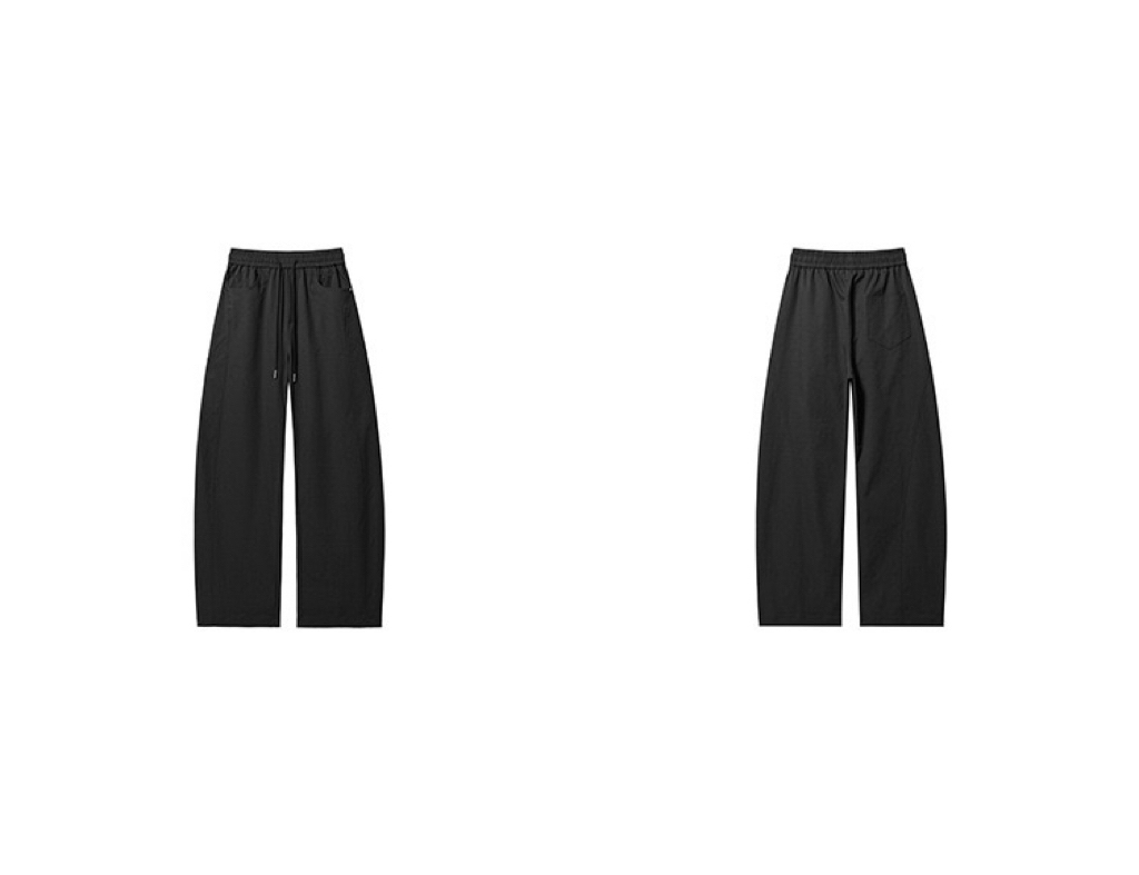 HT 日系復古彎刀褲 寬鬆直筒 鬆緊腰帶 休閒百搭｜多口袋