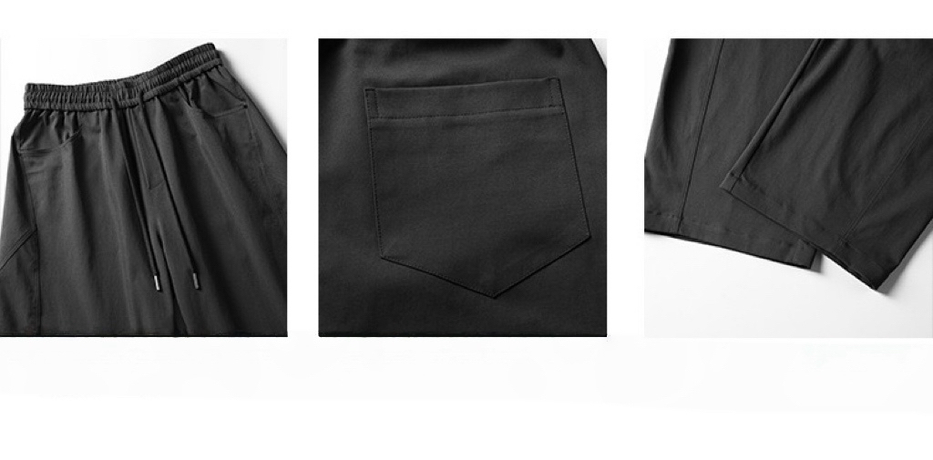 HT 日系復古彎刀褲 寬鬆直筒 鬆緊腰帶 休閒百搭｜多口袋