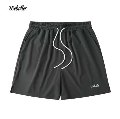 WEBALLER 美式運動短褲 速乾短褲 四分褲 抽繩鬆緊腰帶 寬鬆親膚