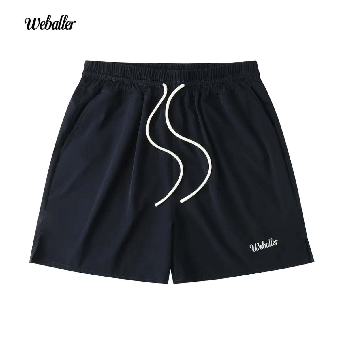 WEBALLER 美式運動短褲 速乾短褲 四分褲 抽繩鬆緊腰帶 寬鬆親膚
