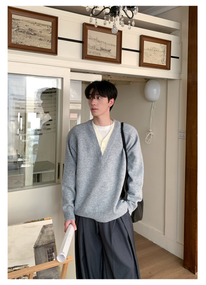 HT 美式復古慵懶風毛衣 假兩件設計｜寬鬆親膚 百搭有質感 重磅