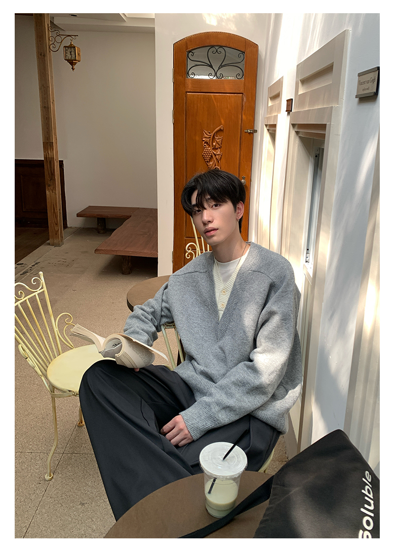 HT 美式復古慵懶風毛衣 假兩件設計｜寬鬆親膚 百搭有質感 重磅