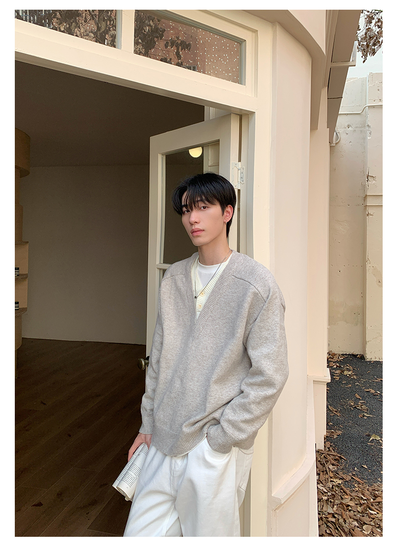 HT 美式復古慵懶風毛衣 假兩件設計｜寬鬆親膚 百搭有質感 重磅