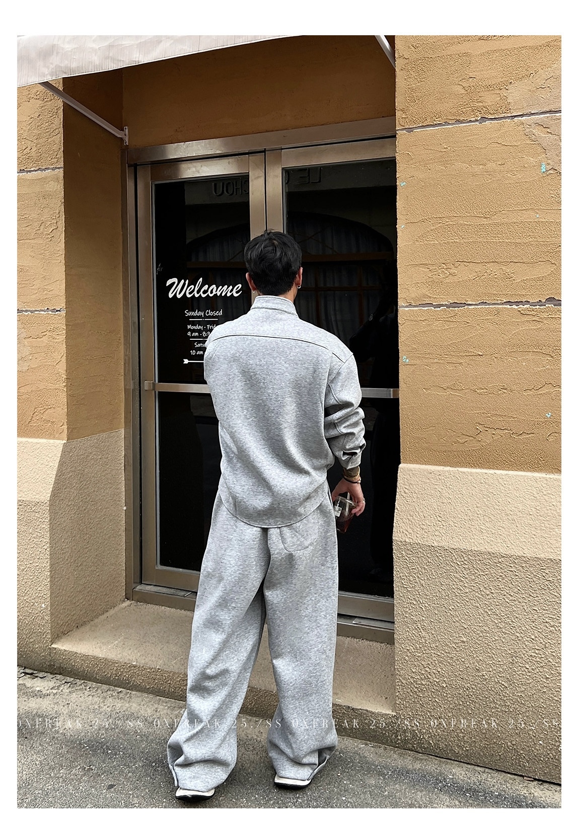 HT 秋冬款衛衣套裝｜假兩件立領上衣+鬆緊腰運動褲 寬鬆美式街頭風