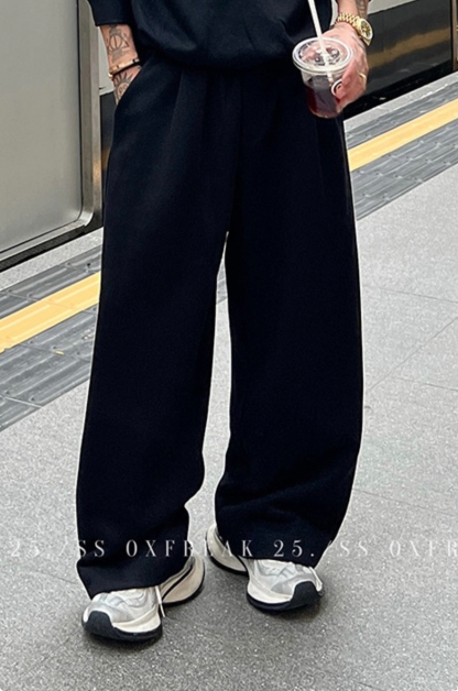 HT 秋冬款衛衣套裝｜假兩件立領上衣+鬆緊腰運動褲 寬鬆美式街頭風